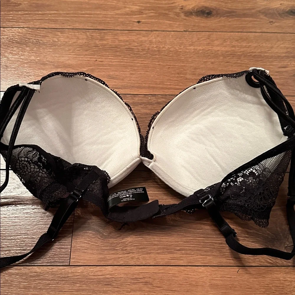 Victoria Secret black lace push up full coverage sequin bra 34C - Picture 4 of 5